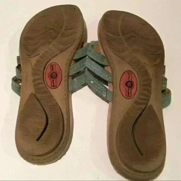 Earth Spirit Blue Suede Floral Flip Flops Size 9 - Picture 5 of 7